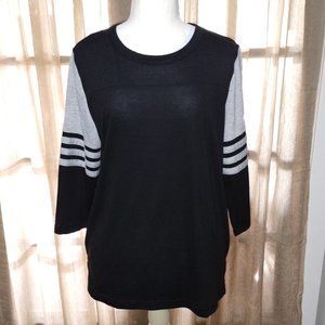 Women's 3/4 Sleeve adidas Climalite Top Black & Gray NWT-Retail $35.00.